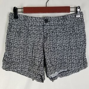 Banana Republic Shorts Womens 2 Black White‎ Low Rise Chino Pocket Flat Front